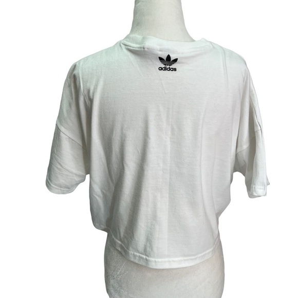 𝅺NWOT Adidas Originals LGR Logo Tee White Cropped Size XS - Picture 3 of 13
